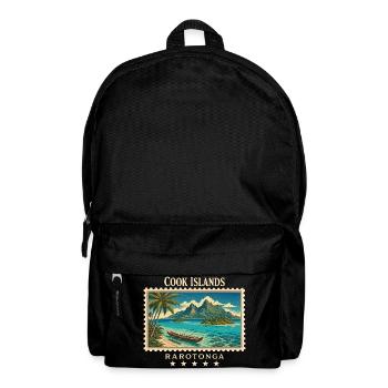 Marque de voyage vintage Rarotonga des Îles Cook - Sac à dos - noir - Devant