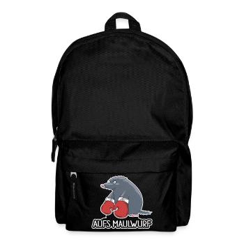 Aufs Maulwurf – Lustiges Cartoon Shirt - Rucksack - Schwarz - Vorne