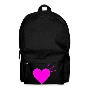 Bright Pink Heart | Modern Love Graphic - Rucksack - Schwarz - Vorne