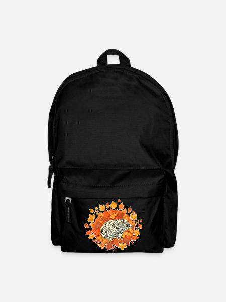 Autumn leaf hedgehog - Backpack - black