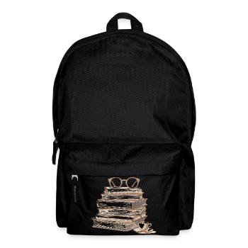 Stack of books with glasses - Backpack - black - Front