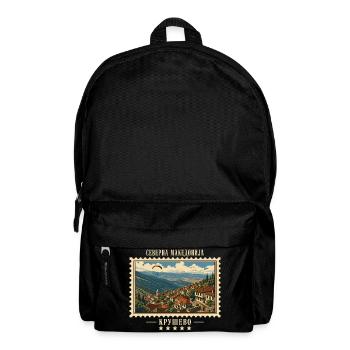 Nordmazedonien Kruševo Vintage Reisemarke - Rucksack - Schwarz - Vorne