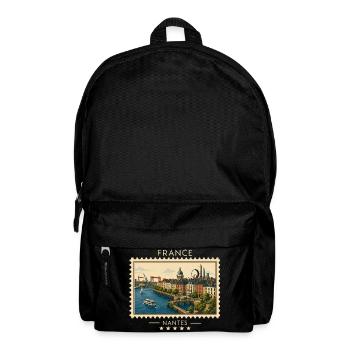Frankreich Nantes Vintage Reisemarke - Rucksack - Schwarz - Vorne
