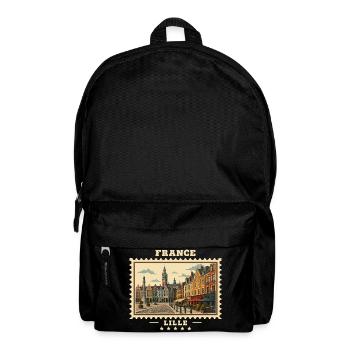 France Lille Marque de voyage vintage - Sac à dos - noir - Devant
