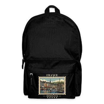 Frankreich Honfleur Vintage Reisemarke - Rucksack - Schwarz - Vorne