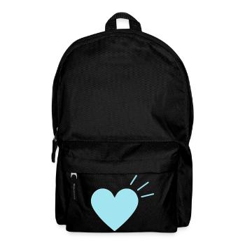 Pastellherz Lichtstrahlen I Azurblaues Herz - Rucksack - Schwarz - Vorne