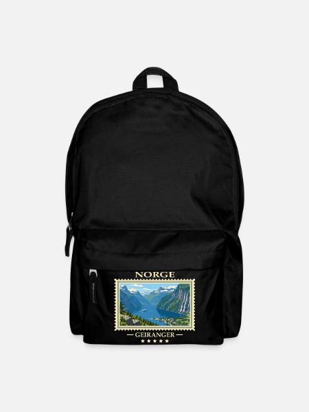 Norwegen Geiranger Vintage Reisemarke - Rucksack - Schwarz