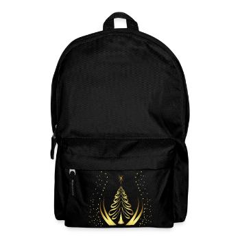 Goldene Weihnachtsbaum-Silhouette - Rucksack - Schwarz - Vorne