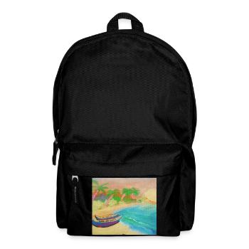 Insellandschaftsstrand und heißer Sand - Rucksack - Schwarz - Vorne