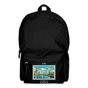 Japan Yokohama Vintage Reisemarke - Rucksack - Schwarz - Vorne