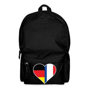 Germany France Flag Heart | Franco-German Gift - Rucksack - Schwarz - Vorne