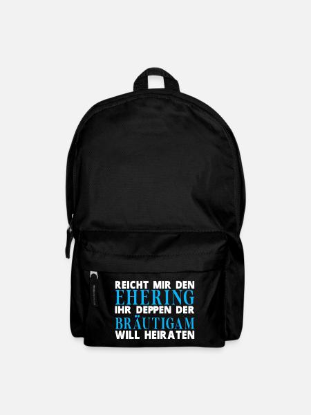 Hochzeit Bräutigam Jungesellenabschied Spruch - Rucksack - Schwarz