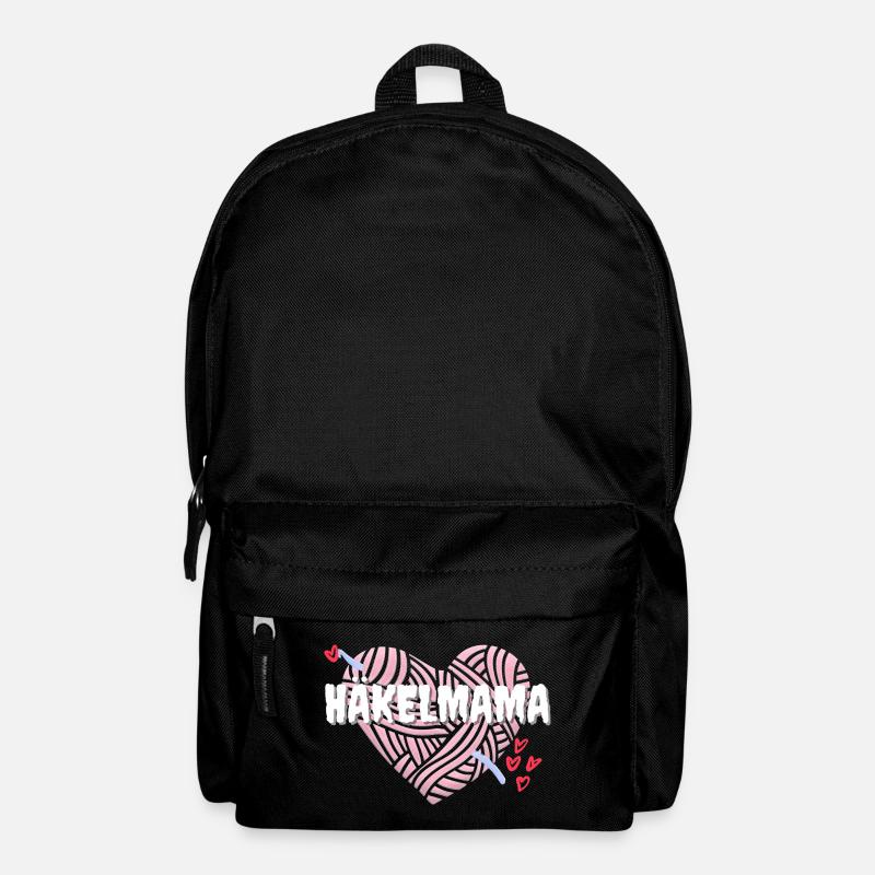 Häkelmama! Häkeln Mutter rosa Herz rot pink Mama - Rucksack - Schwarz