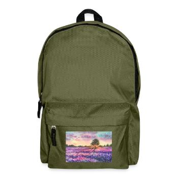 Lavender field. - Backpack - olive green - Front