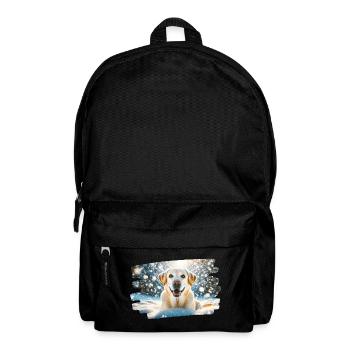 Happy Labrador in Winter Snow - Backpack - black - Front