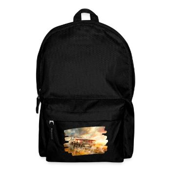 Klassisches Muscle-Car im Schein des Sonnenuntergangs - Rucksack - Schwarz - Vorne