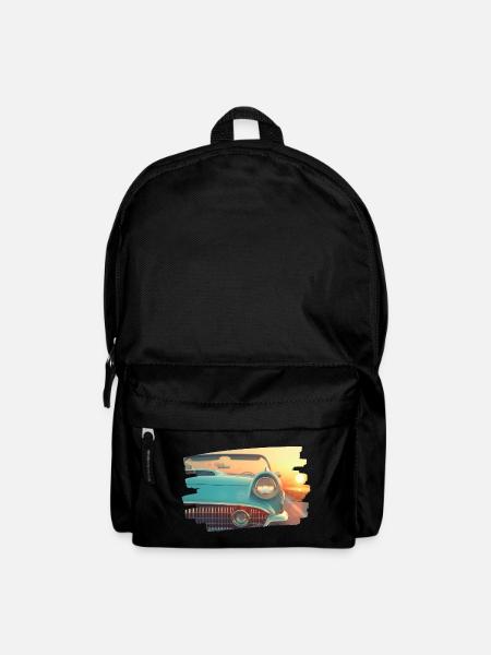 Türkiser Klassiker bei Sonnenuntergang - Rucksack - Schwarz