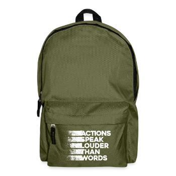 Actions Speak Louder Than Words - Motivation Gift - Backpack - olive green - Front