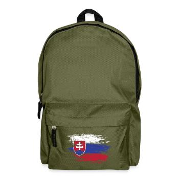 Slovakia flag used - Backpack - olive green - Front
