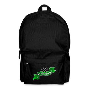 Erzgebirge Logo mit Hammer und Schlägel, Arzgebirg - Rucksack - Schwarz - Vorne
