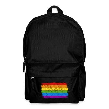 Regenbogenfahne Flagge LGBT CSD schwul lesbisch - Rucksack - Schwarz - Vorne
