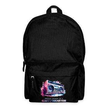 80er 90er Retro Ghettoblaster Vintage Audio Design - Rucksack - Schwarz - Vorne