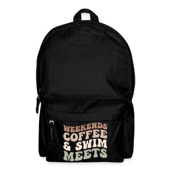Weekends Coffee And Swim Meets - Coffee Lover - Backpack - black - Front