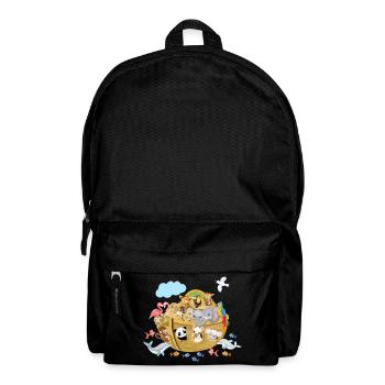 Noah's Ark with cute animals - Backpack - black - Front