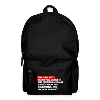 Citation satirique du gouvernement - Sac à dos - noir - Devant