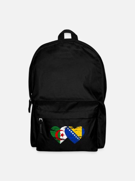 Algérie Bosnie drapeau coeur utilisé - Sac à dos - noir