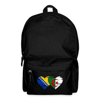 Bosnie Algérie drapeau coeur utilisé - Sac à dos - noir - Devant