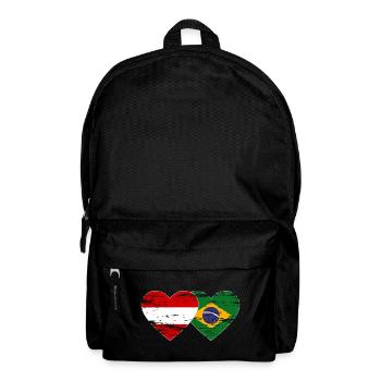 Austria Brazil Flag Heart Used - Backpack - black - Front
