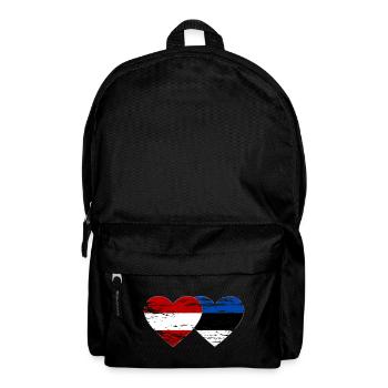 Austria Estonia Flag Heart Used - Backpack - black - Front