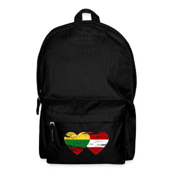 Lithuania Austria Flag Heart Used - Backpack - black - Front