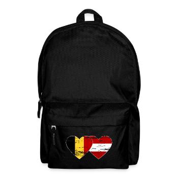 Belgium Austria Flag Heart Used - Backpack - black - Front