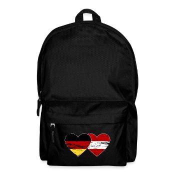 Germany Austria Flag Heart Used - Backpack - black - Front