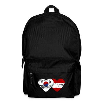 South Korea Austria Flag Heart Used - Backpack - black - Front