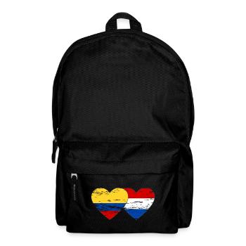 Colombia Holland Flag Heart Used - Backpack - black - Front