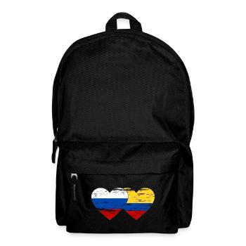 Russie Colombie drapeau coeur utilisé - Sac à dos - noir - Devant