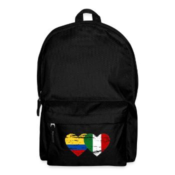 Colombia Italy Flag Heart Used - Backpack - black - Front