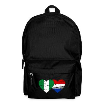 Nigeria Holland Flag Heart - Backpack - black - Front