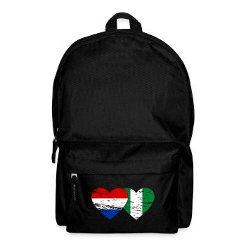 Holland Nigeria Flag Heart Used - Backpack - black - Front