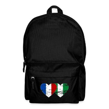 France Nigeria Drapeau Coeur Utilisé - Sac à dos - noir - Devant