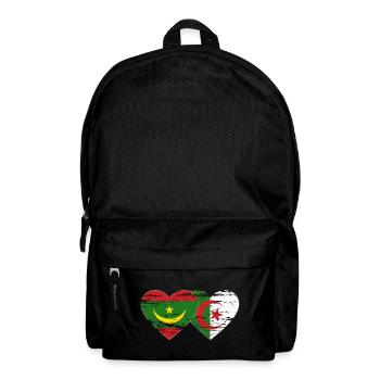 Algerien Mauretanien Flagge Herz used - Rucksack - Schwarz - Vorne