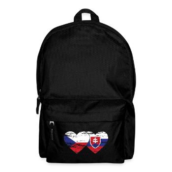 Tschechien Slowakei Flagge Herz used - Rucksack - Schwarz - Vorne