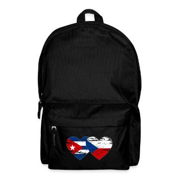 Cuba Czech Republic Flag Heart Used - Backpack - black - Front