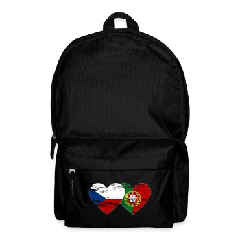 République tchèque Portugal drapeau coeur utilisé - Sac à dos - noir - Devant