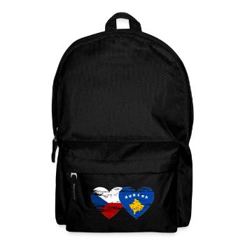 République tchèque Kosovo drapeau coeur utilisé - Sac à dos - noir - Devant