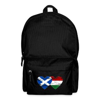 Scotland Hungary flag heart used - Backpack - black - Front