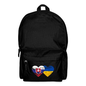 Slowakei Ukraine Flagge Herz used - Rucksack - Schwarz - Vorne